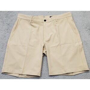 Dunning Golf Shorts Mens 36 Tan Woven Stretch Performance Flat Front Waistband